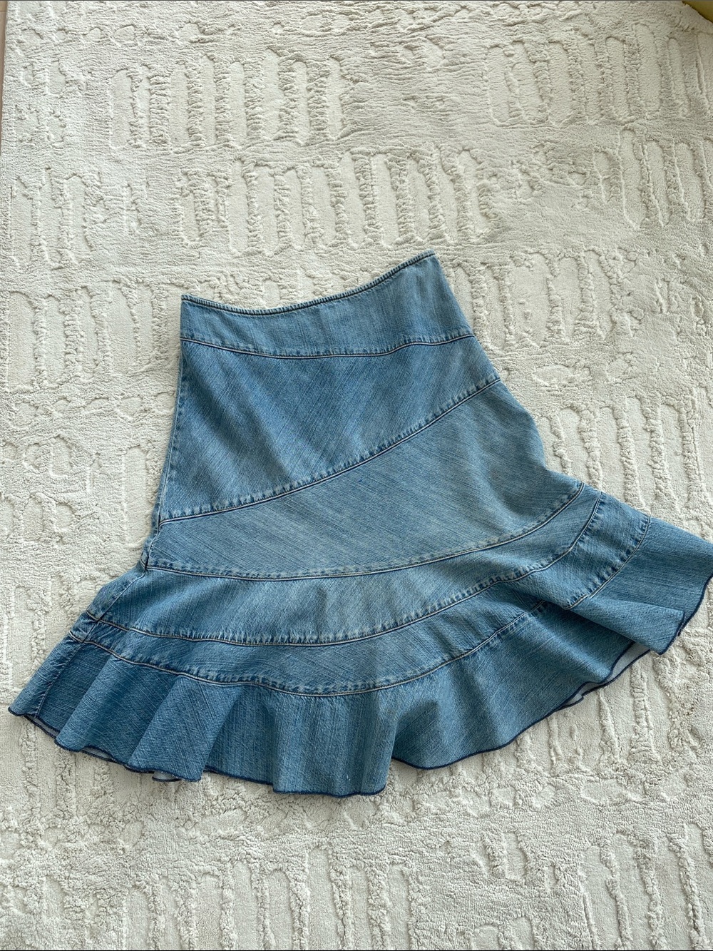 Mexx ruffled denim skirt, size 2